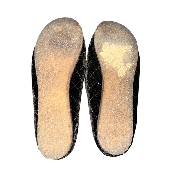 Tory Burch Billy 2 Flats Women's Size 8 M Black Crushed Velvet Quilted Shoes - Picture 7 of 9